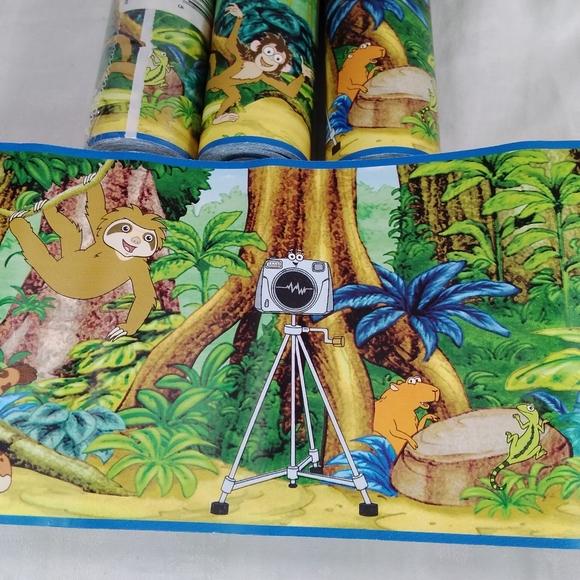 Lot of 4 Rolls Go Diego Go Wallpaper BORDER Boy Monkey Forest Jungle 5”x15 Foot - Picture 3 of 11